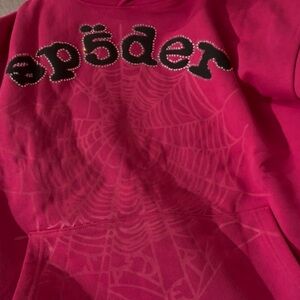 Spyder Hot Pink Girls' Rhinestone Logo Pullover Hoodie